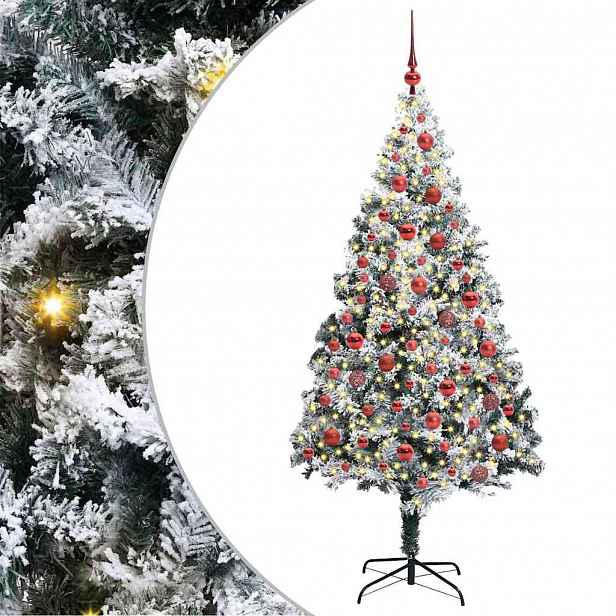 vidaXL Umělý vánoční stromeček Bílá 180 cm PVC, ocel a plast