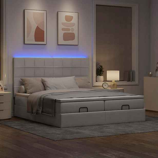 vidaXL Osmanský rám postele s matracíes taupe 200x200cm textil