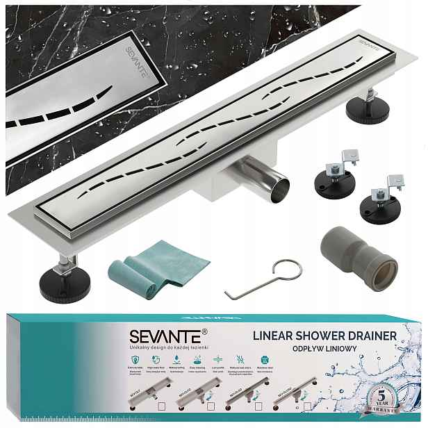 Lineární odtok s maskovací vložkou 110 cm Flat inox ocel 304 velká průchodnost