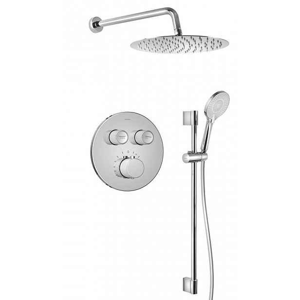 Sapho Smart Select - Sprchový set s termostatem pod omítku, s tělesem, 30x30 cm, chrom RP032-02