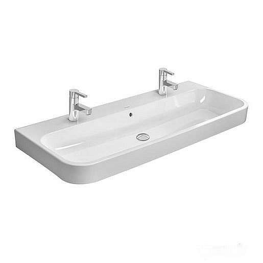 Umyvadlo Duravit Happy D.2 120x50,5 cm se dvěma otvory pro baterii 2318120024