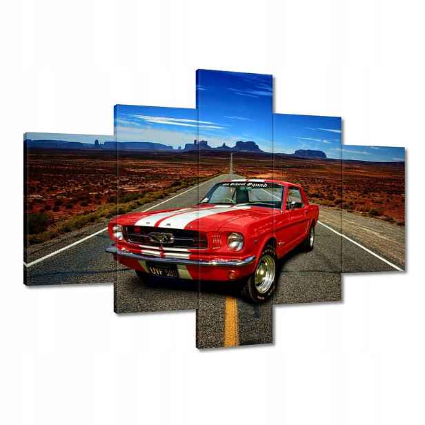 Obrazy 100x70 Červený Ford Mustang Usa