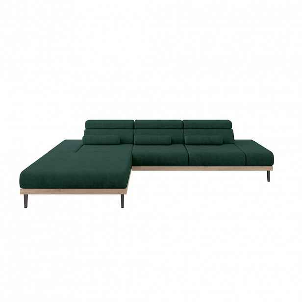 ALTDECOR ELEKTRICKÁ rohová pohovka MONA, levá, 316x205x85 cm, zelená, velur