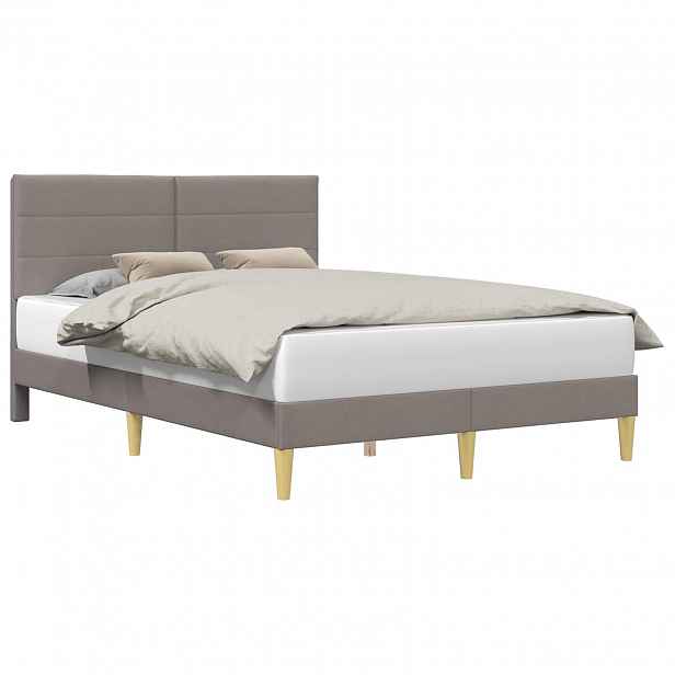 vidaXL Rám postele s čelo Taupe 120 x 190 cm Textil