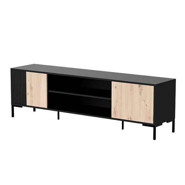 HALMAR TV stolek Merci 180 cm černý/dub artisan