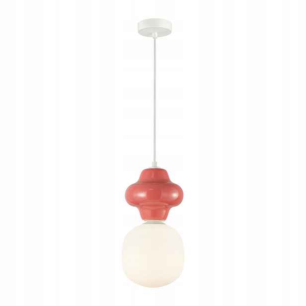 Italux Latera Závěsná lampa červená Ø18 cm 1xE14 40W keramická