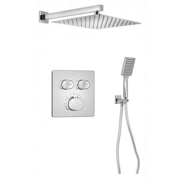 Sapho Smart Select - Sprchový set s termostatem pod omítku, s tělesem, 30x30 cm, chrom RP042-01