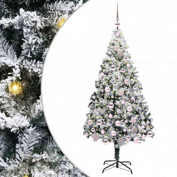 vidaXL Umělý vánoční stromeček Bílá 180 cm PVC, ocel a plast