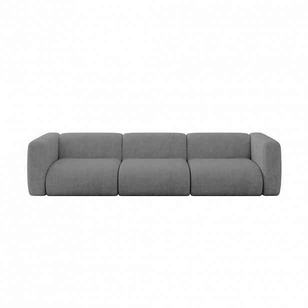 ALTDECOR MODULÁRNÍ pohovka MIRA-S2, 3místná, 319 × 89 × 70 cm, šedá, velur