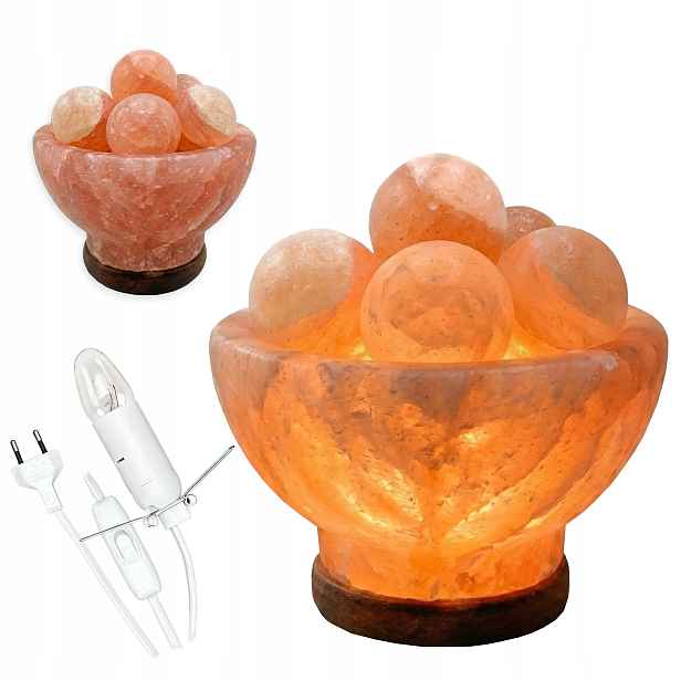 Himalájská solná lampa Misa s Masážními Kuličkami, ionizátor vzduchu