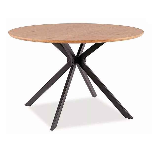 Kasvo ASTER stůl jídelní pr.120cm dub / černá noha