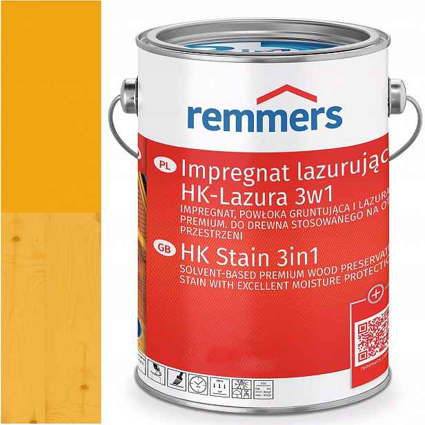 Remmers HK-Lasur Ochranná lazura na dřevo Ral 1003 Žlutá Signální 10L