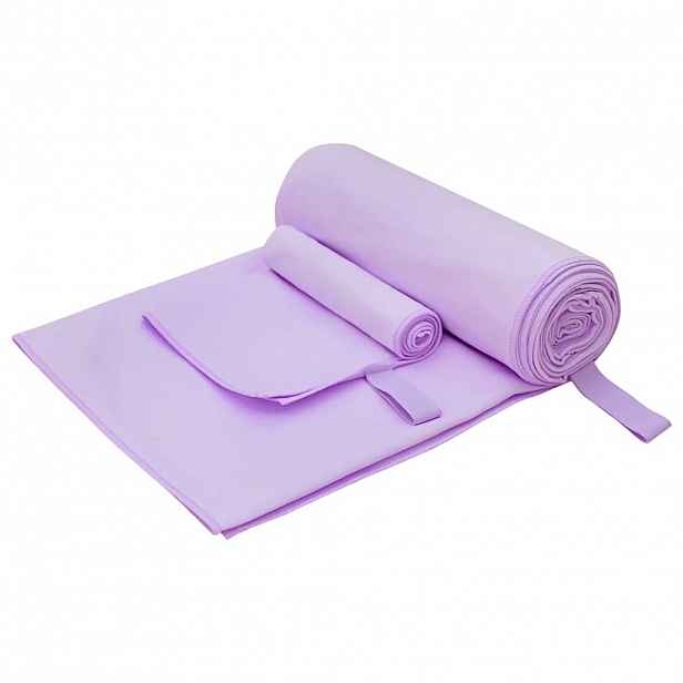 vidaXL Sada sportovních ručníků 2 ks Fialová 50 x 30 cm, 200 x 100 cm