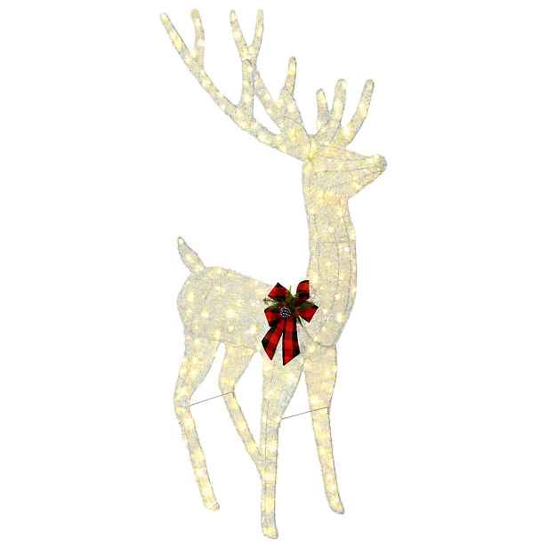 vidaXL 3D vánoční sob LOVIISA 250 LED Teplá bílá 96 x 40 x 180 cm