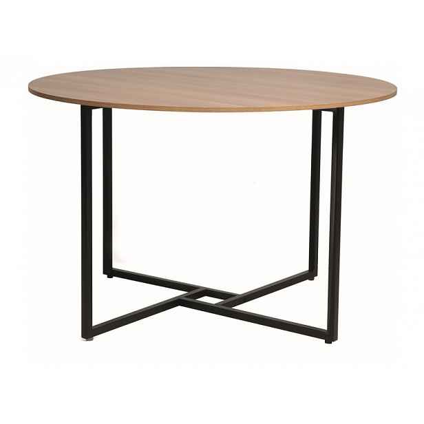 AKCE Kulatý jídelní stůl s deskou v dekoru dub ALTO 120x120 II. jakost