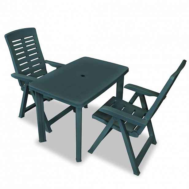 vidaXL 3dílný bistro set plastový zelený