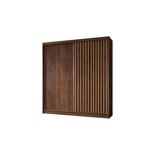 MASSENO ŠATNÍ SKŘÍŇ S POSUVNÝMI DVEŘMI LAMELLO, 200/216/61 cm moderní 2dveřová, dekor ořech