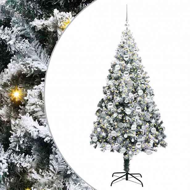 vidaXL Umělý vánoční stromeček Bílá 180 cm PVC, ocel a plast