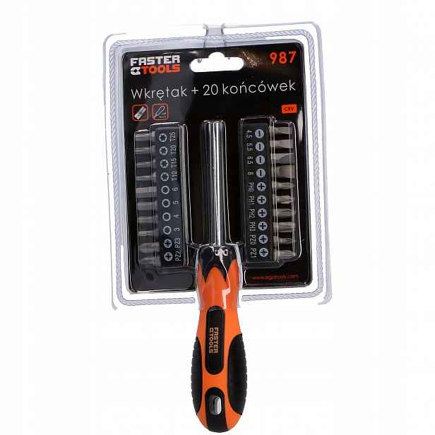 Faster Tools Šroubovák 20 koncovek, 25 ks