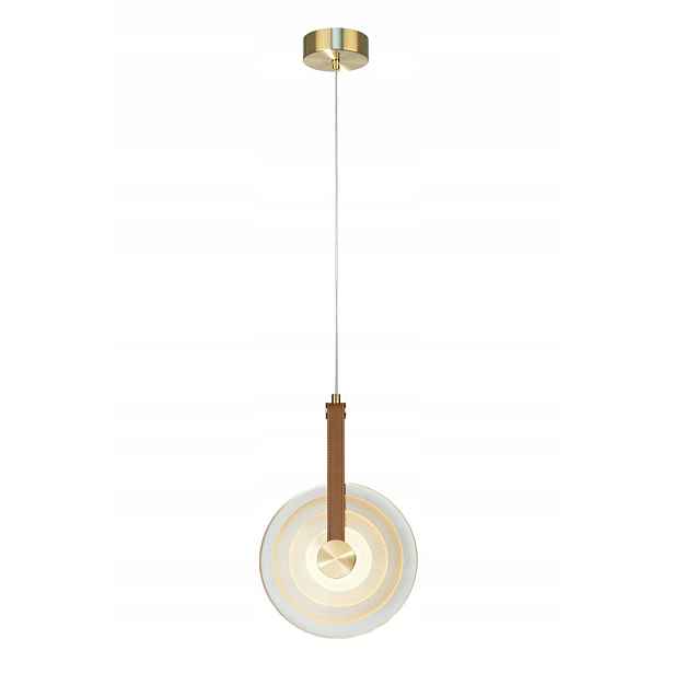 Maxlight závěsná lampa goldi art déco zlatý skleněný Led disk 5W