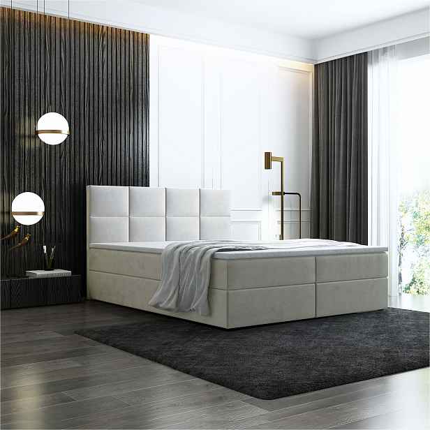 Postel Lea 180x200 cm světle béžová HELCEL