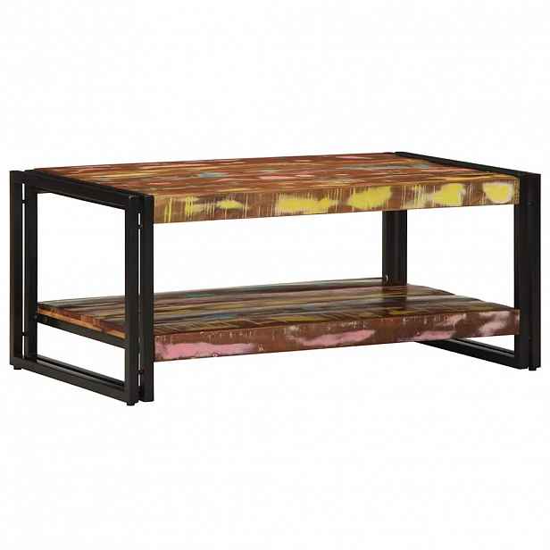 vidaXL Konferenční stolek vícebarevný 90x50x38 cm recyklované dřevo