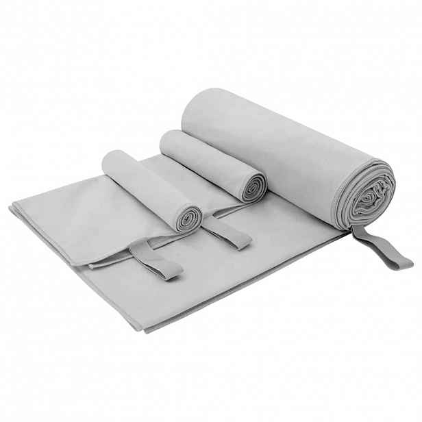 vidaXL Sada sportovních ručníků 3 ks Šedá 210 x 100 cm