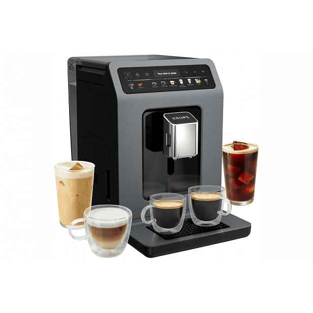 Automatický kávovar KRUPS Evidence Hot & Cold EA898GF0 Šedý/Černý
