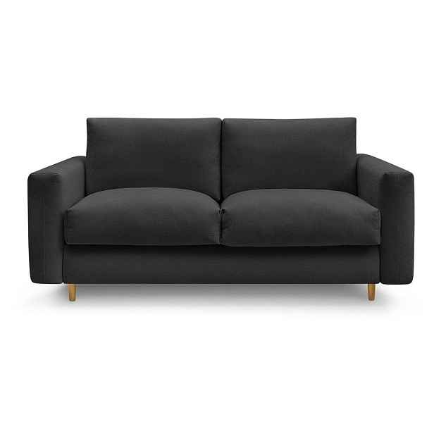 Černá pohovka na každodenní spaní/rozkládací 200 cm Cocoone – Bobochic Paris