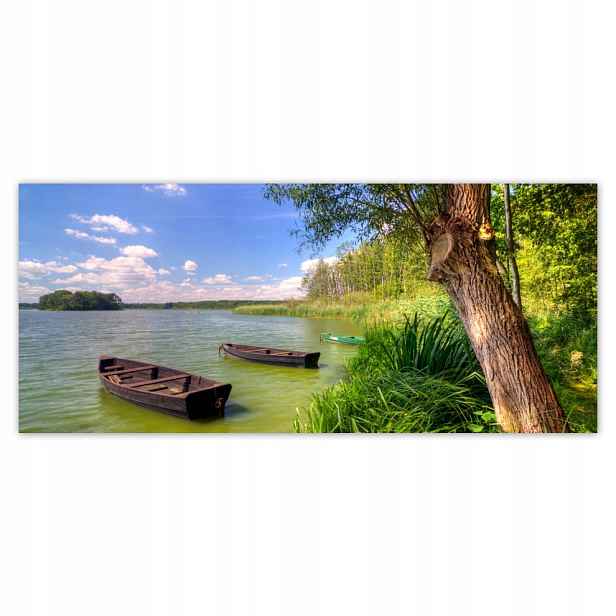 Fototapety flizelina 211x91 Jezero Lodky Krajina