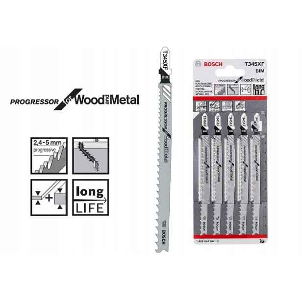 Pilový List do přímočaré pily T 345 Bosch 2 608 634 994