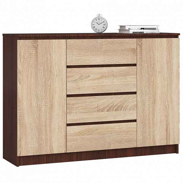 RAUMHIRSCH FURNITURE KOMODA Tmavě hnědá, dub Sonoma 99/138/40