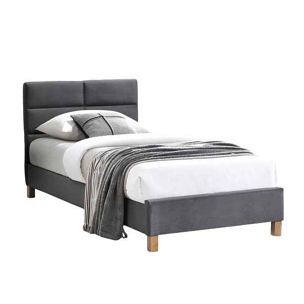 Signal Jednolůžková čalouněná postel Sierra 90x200 Velvet 150 šedá