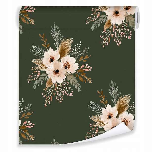 Tapeta Do Předsíně Boho Vintage Květy Růže, Vliesová, Nástěnná V Roli