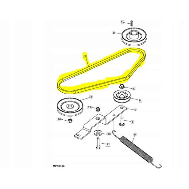 Pohonný řemen John Deere Z425 Z445 Z465 M154157 Originál