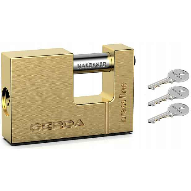 Visací zámek Gerda mosazný s třmenem Brass Line T75