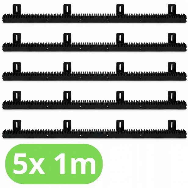 5 x Ozubená Lišta Pro Posuvnou Bránu 1M Nylonová M4 Pro Pohony Polyamidová