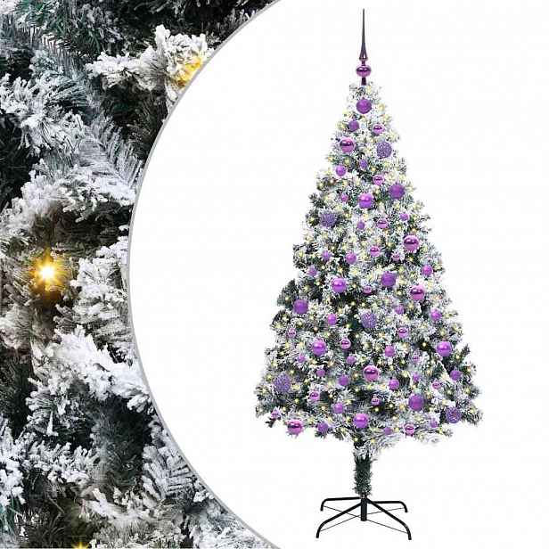 vidaXL Umělý vánoční stromeček Bílá 180 cm PVC, ocel a plast