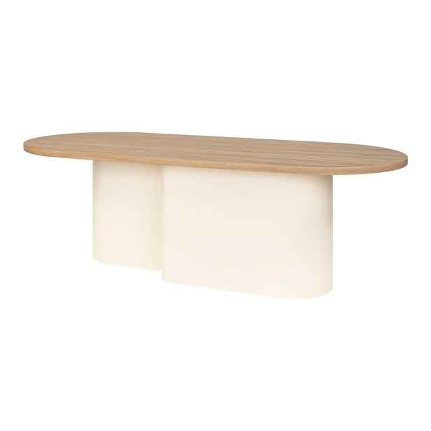 Béžový konferenční stolek s deskou v dubovém dekoru 50x115 cm Looi – noo.ma