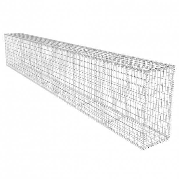 vidaXL Gabionová zeď s víkem pozinkovaná ocel 600 x 50 x 100 cm
