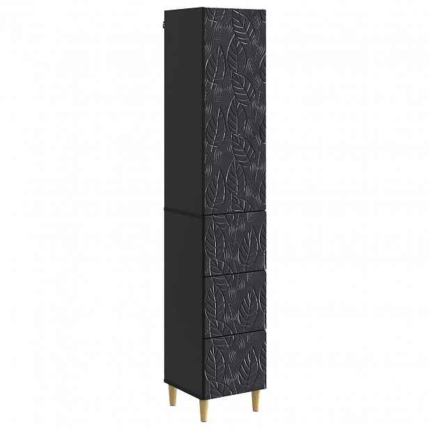 vidaXL Sada skříněk 2 ks 33 x 34,5 x 90 cm Kompozitní dřevo Černá