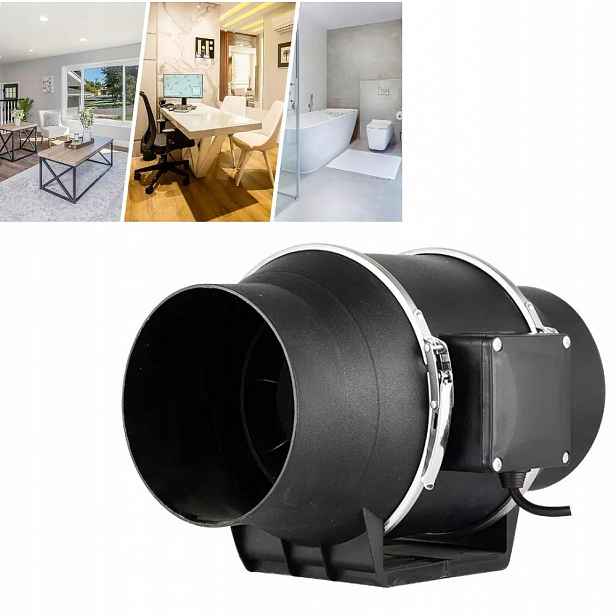 Kanálový Ventilátor 100 Tichý průmyslový odtahový pro garáž 30W