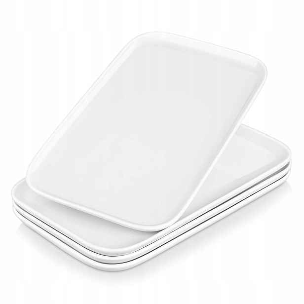 Malacasa Sada 4 porcelánových talířů obdélníkových 30 x 18 cm, bílá