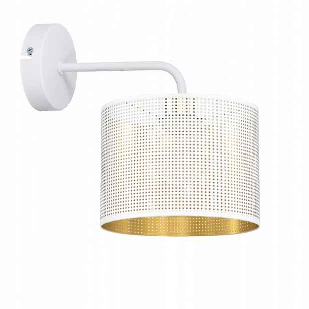 Nástěnná Lampa S Otvory Mesh Zlatá, Bílá
