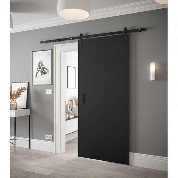 Posuvné dveře s kováním LEONTINA 1 - 90 cm, černé