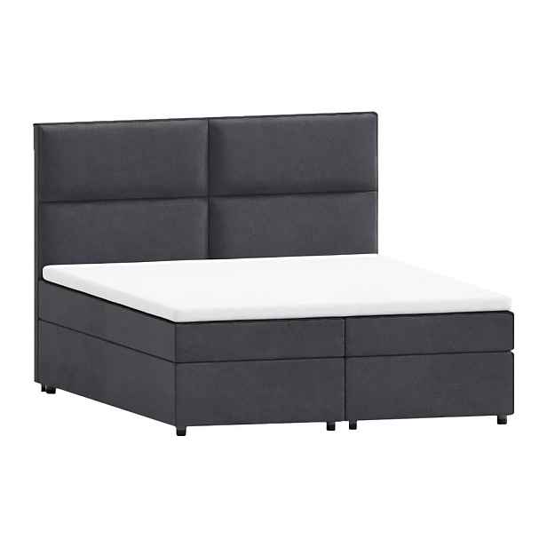 Šedá boxspring postel s úložným prostorem 180x200 cm Rico – Ropez