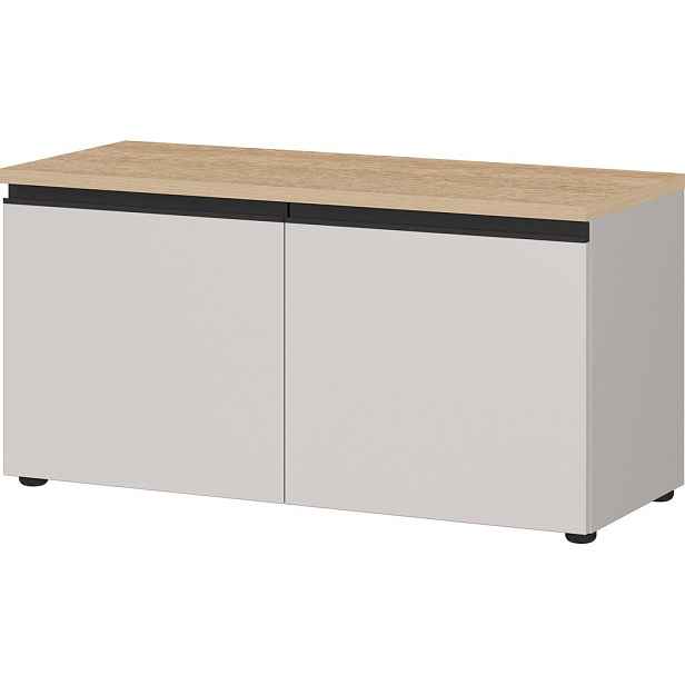 Šedobéžový/ve světle přírodní barvě botník s lavicí 96x49x41 cm Cormano – Germania