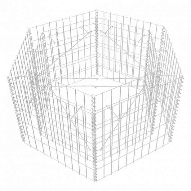 vidaXL Šestihranný gabionový vyvýšený záhon 100 x 90 x 50 cm
