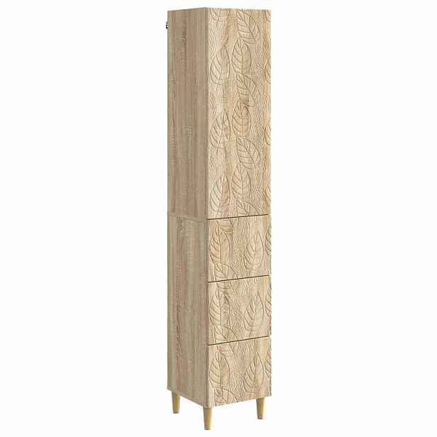 vidaXL Sada skříněk 2 ks 33 x 34,5 x 90 cm Kompozitní dřevo Dub sonoma