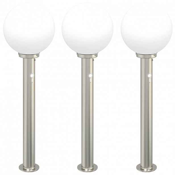 vidaXL Sloupková světla se senzorem 3 ks 80 cm nerezová ocel IP44